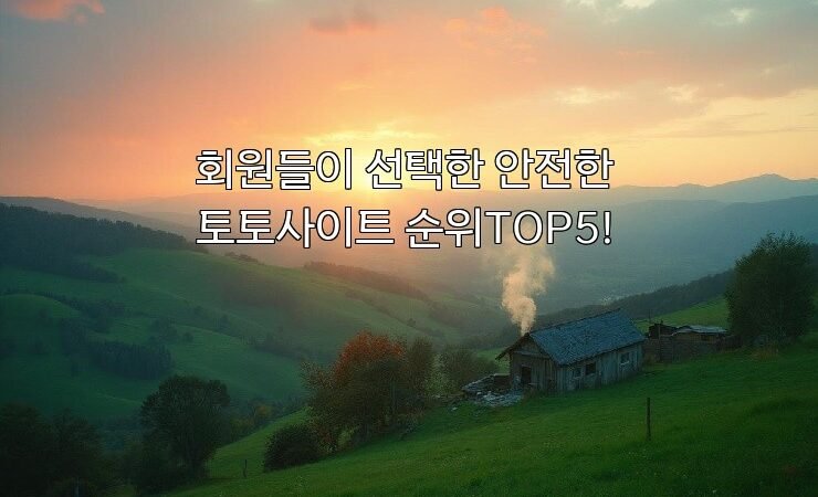 회원들이 선택한 안전한 토토사이트 순위TOP5!