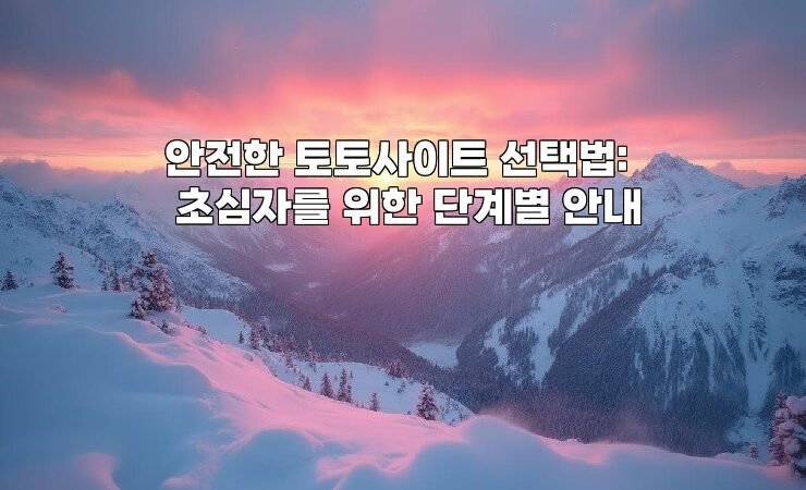 안전한 토토사이트 선택법: 초심자를 위한 단계별 안내