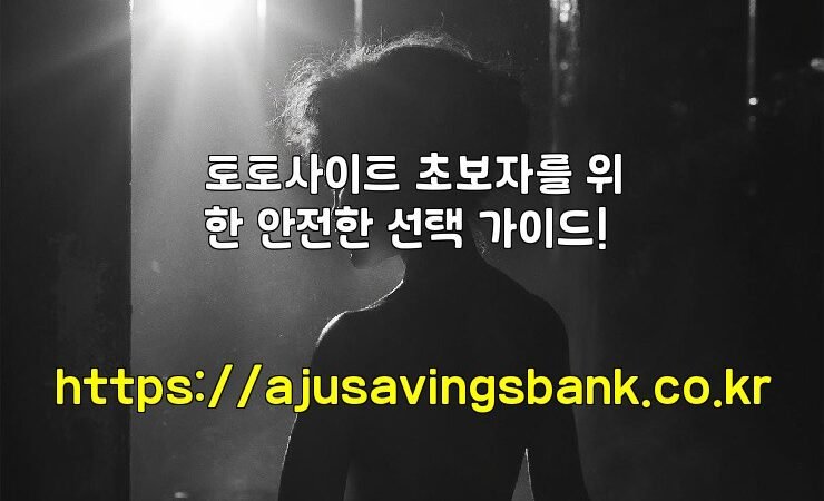 토토사이트 초보자를 위한 안전한 선택 가이드!