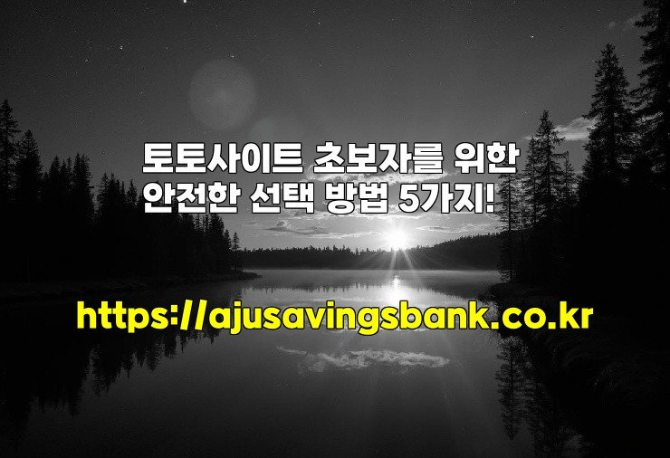 토토사이트 초보자를 위한 안전한 선택 방법 5가지!