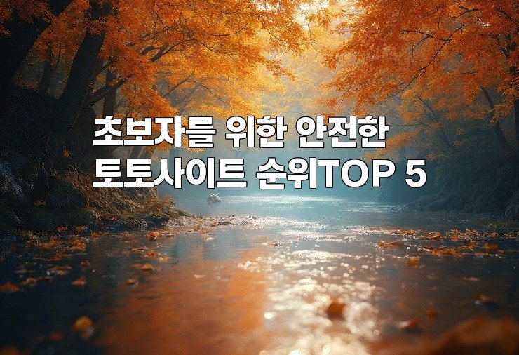 초보자를 위한 안전한 토토사이트 순위TOP 5