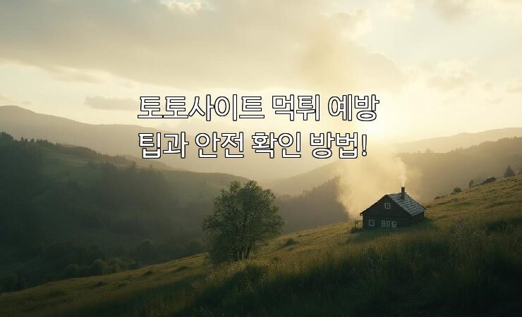 토토사이트 먹튀 예방 팁과 안전 확인 방법!