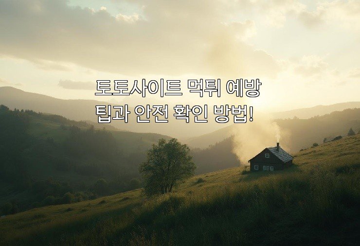 토토사이트 먹튀 예방 팁과 안전 확인 방법!