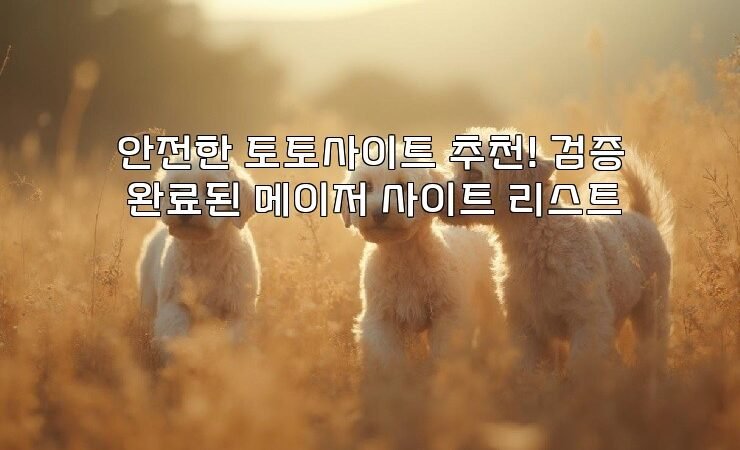 안전한 토토사이트 추천! 검증 완료된 메이저 사이트 리스트