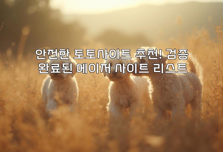 안전한 토토사이트 추천! 검증 완료된 메이저 사이트 리스트