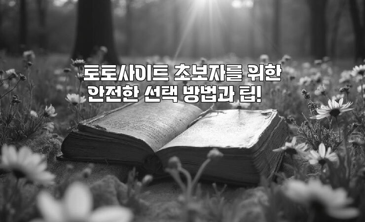 토토사이트 초보자를 위한 안전한 선택 방법과 팁!
