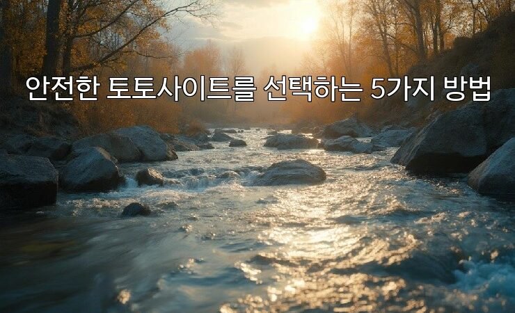 안전한 토토사이트를 선택하는 5가지 방법
